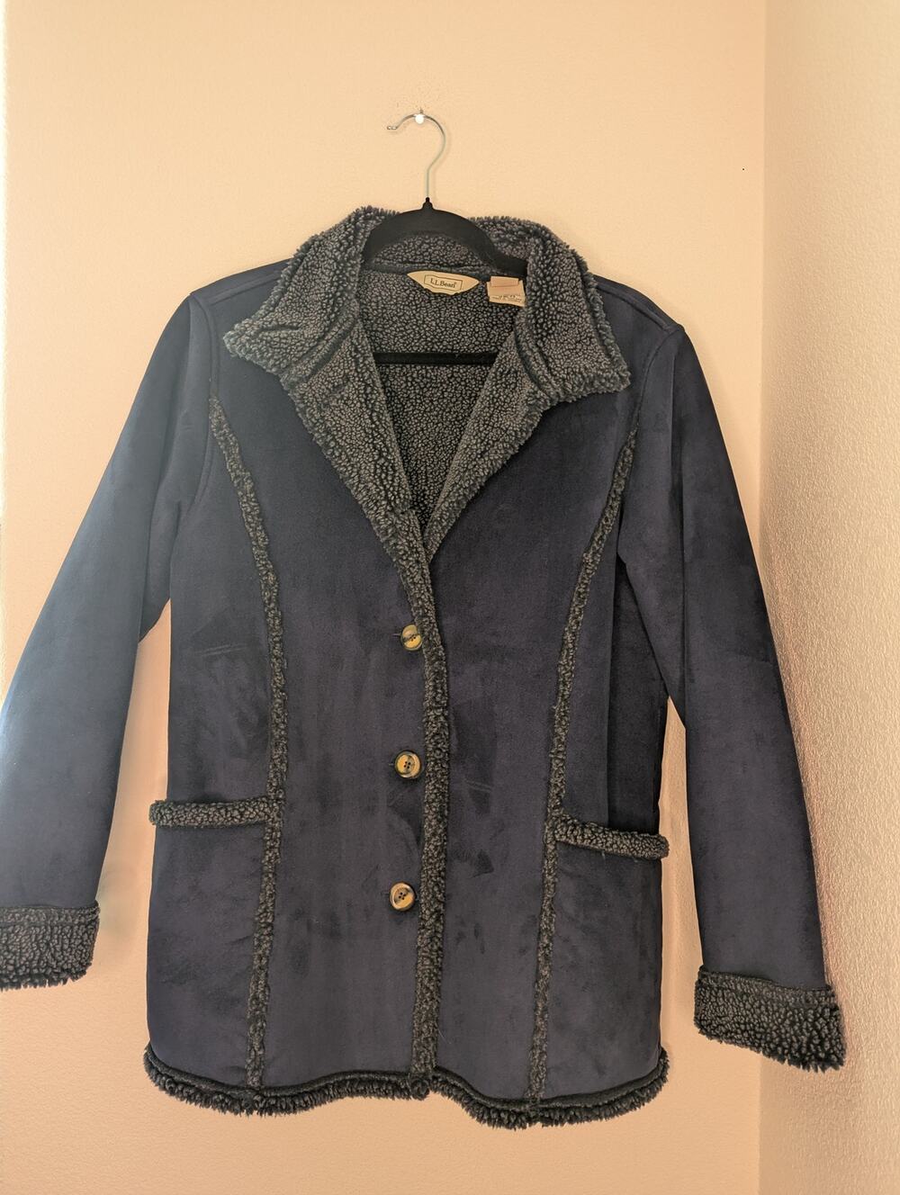 L.L Bean Women's Sherpa Jacket S/P Soft Cozy Cottagecore Winter Travel Unique